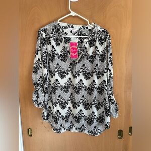 Black and white blouse